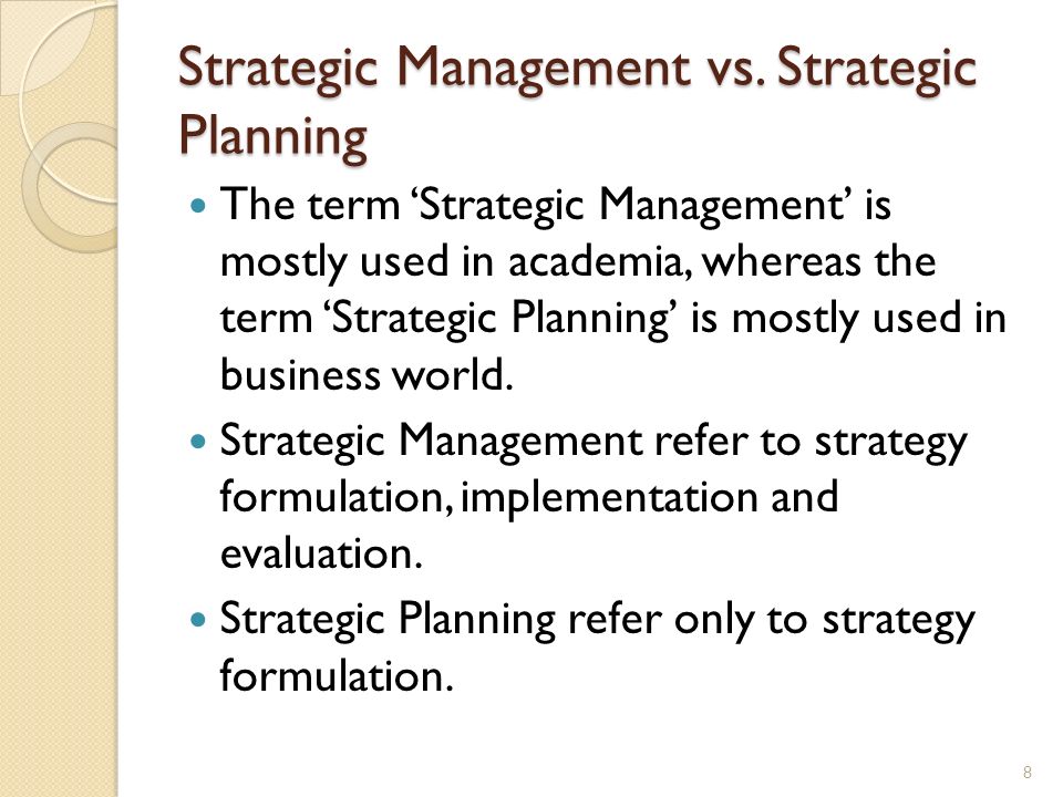 Strategic Plan Vs. Business Plan